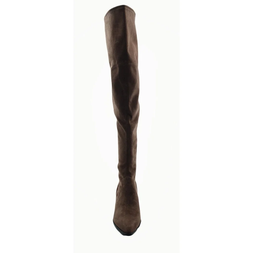 Marc Fisher LTD MLYacinda Over The Knee Boots Taupe Faux Suede Pointed Toe  9M